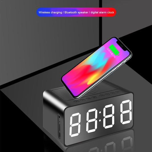 AEC BT508 Wireless Charging Bluetooth Speaker LED Alarm Clock Power Bank Three-In-One Speaker by AEC