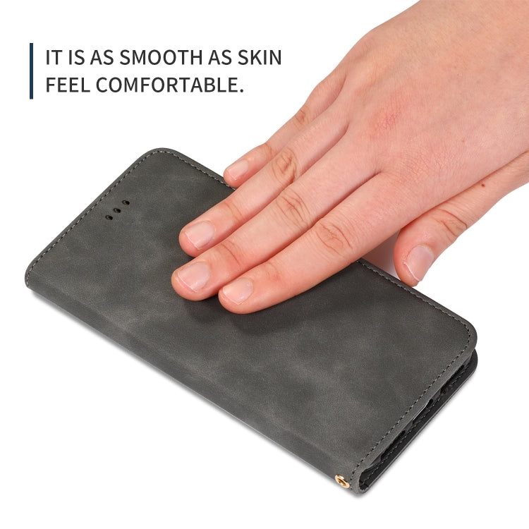 For Xiaomi Redmi Note 8 Retro Skin Feel Business Magnetic Horizontal Flip Leather Case(Grey) by buy2fix