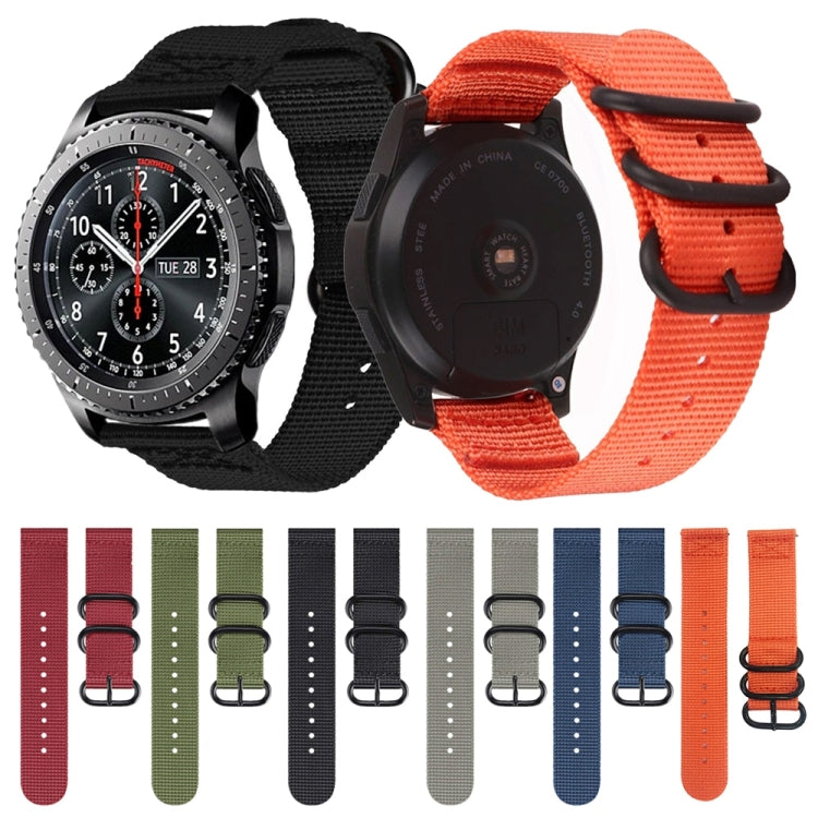 For Samsung Galaxy Watch Active 2 20mm / Gear S3 Nylon Three-ring Watch Band(Wine Red) by buy2fix