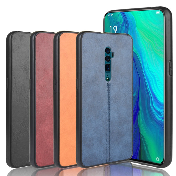 For Oppo Reno 10x zoom Shockproof Sewing Cow Pattern Skin PC + PU + TPU Case(Black) by buy2fix