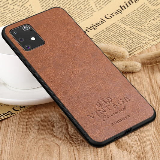 For Galaxy A91 / S10 Lite PINWUYO Pin Rui Series Classical Leather Texture PC + TPU Waterproof Anti-fall All-inclusive Protective Case Shell(Brown) by PINWUYO
