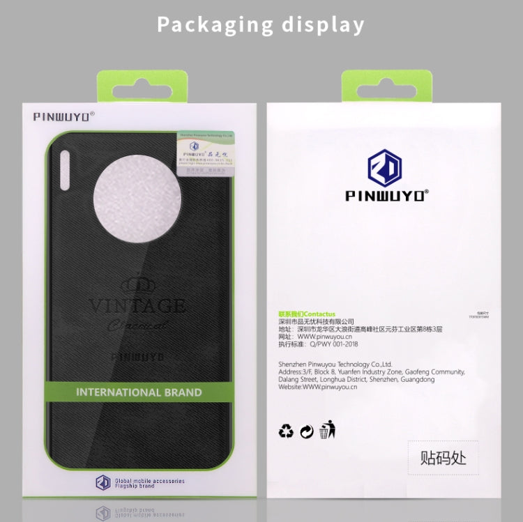 For Huawei Mate 30 Pro 5G (Leather) PINWUYO Zun Series PC + TPU + Skin Waterproof Anti-fall All-inclusive Protective Case(Black) by PINWUYO