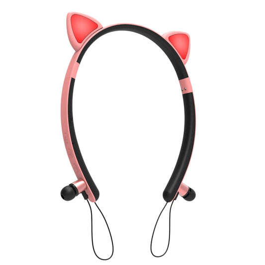 ZW29 Cat Ear Stereo Sound HIFI Fashion Outdoor Portable Sports Wireless Bluetooth Headset with Mic & LED Light Glowing(Pink) by buy2fix