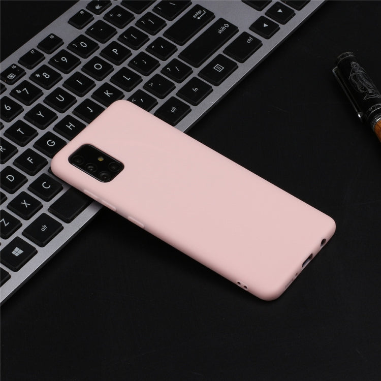 For Galaxy A51 Frosted Candy-Colored Ultra-thin TPU Phone Case(Pink) by buy2fix