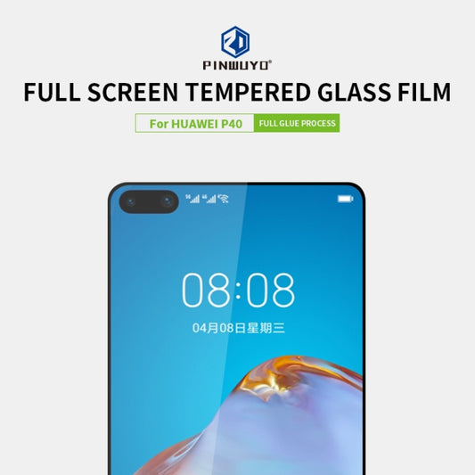 For Huawei P40 PINWUYO 9H 2.5D Full Screen Tempered Glass Film(Black) by PINWUYO