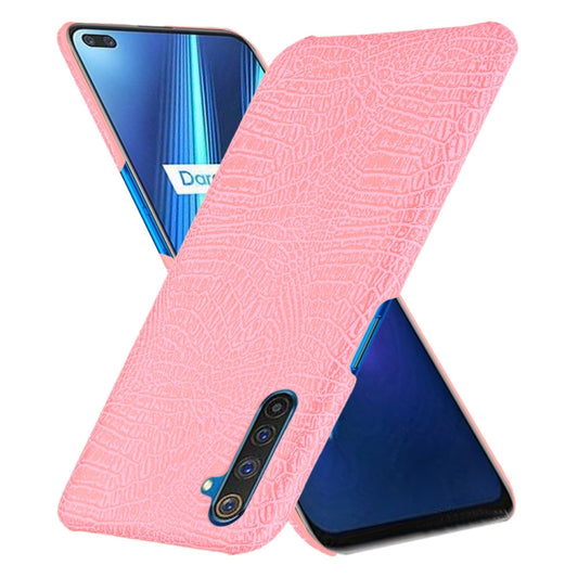For Oppo Realme 6 Pro Shockproof Crocodile Texture PC + PU Case(Pink) by buy2fix