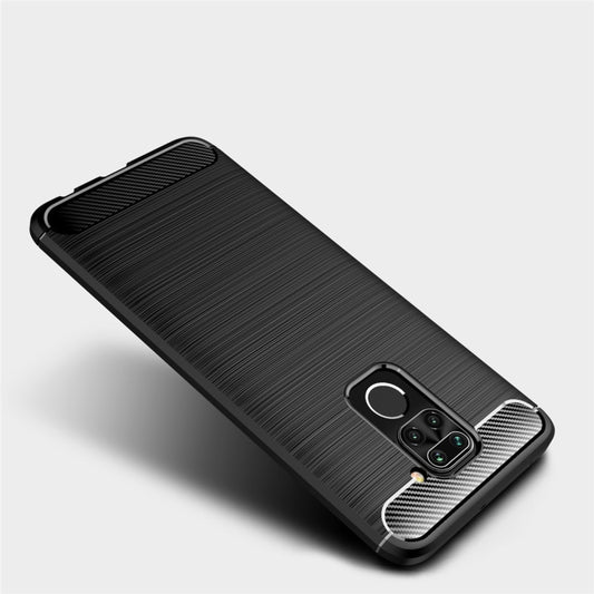 For Xiaomi Redmi Note 9 Brushed Texture Carbon Fiber TPU Case(Navy Blue) by buy2fix