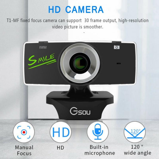 Gsou B18S HD Webcam Built-in Microphone Smart Web Camera USB Streaming Live Camera With Noise Cancellation by Gsou