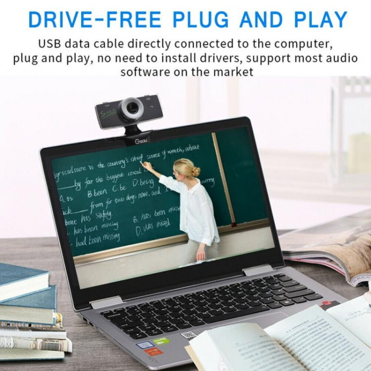 Gsou B18S HD Webcam Built-in Microphone Smart Web Camera USB Streaming Live Camera With Noise Cancellation by Gsou