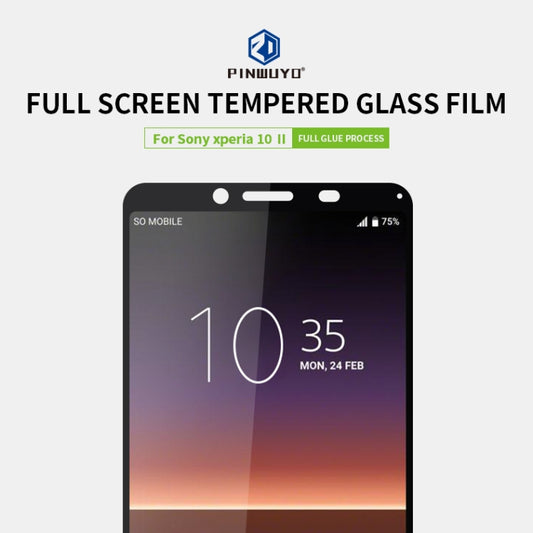 For Sony Xperia10 II PINWUYO 9H 2.5D Full Screen Tempered Glass Film(Black) by PINWUYO