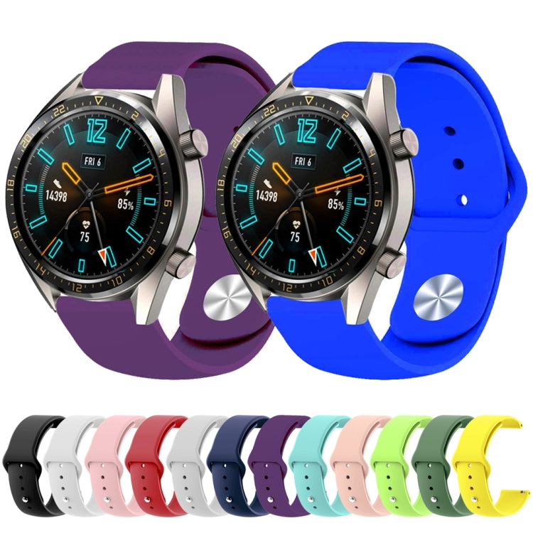 22mm For Huawei Watch GT2e GT2 46mm Monochrome Silicone Reverse Buckle Strap(Gray) by buy2fix