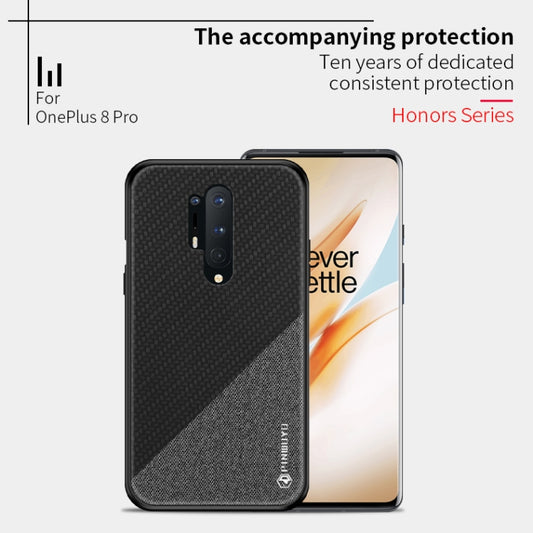 For Oneplus 8 Pro PINWUYO Rong Series Shockproof PC + TPU+ Chemical Fiber Cloth Protective Cover(Yellow) by PINWUYO