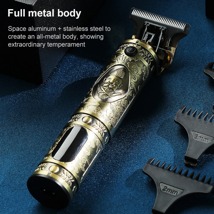 VGR V-228 5W USB Retro Engraving Hair Clipper with LED Digital Display (Bronze) by VGR