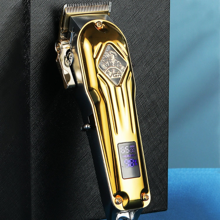 VGR V-267 10W USB Metal Hair Clipper with LED Digital Display & 5 Gears Adjustment (Gold) by VGR