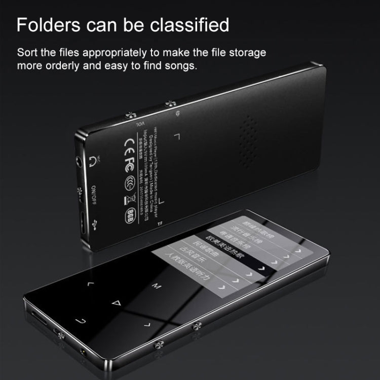 X2 1.8 inch Touch Screen Metal Bluetooth MP3 MP4 Hifi Sound Music Player 8GB(Black) by buy2fix