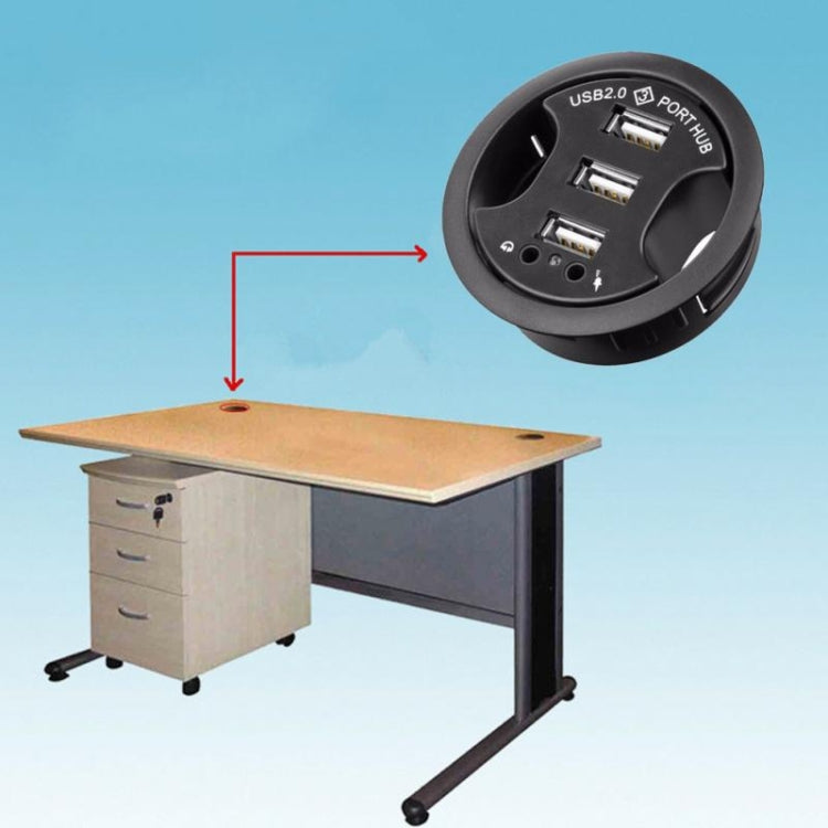 3 Ports USB 2.0 Hub with 3.5mm audio and microphone jack by buy2fix