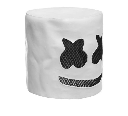 Fashionable Halloween Party Marshmallow Mask Night Club Latex White Mask Adult DJ Cosplay Costume Helmet by buy2fix