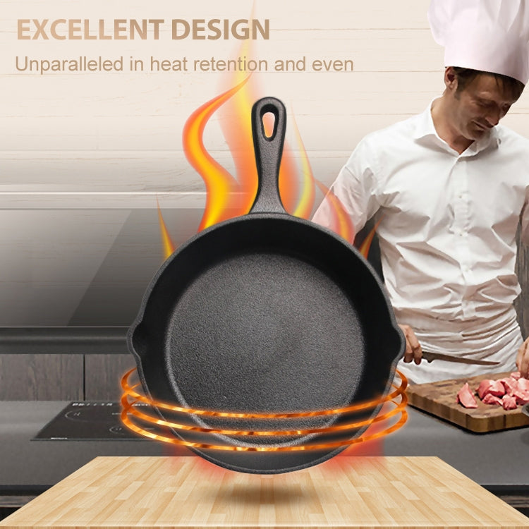 Cast Iron Non Stick Frying Pan Cooking Pot, Sheet Size:25cm by buy2fix