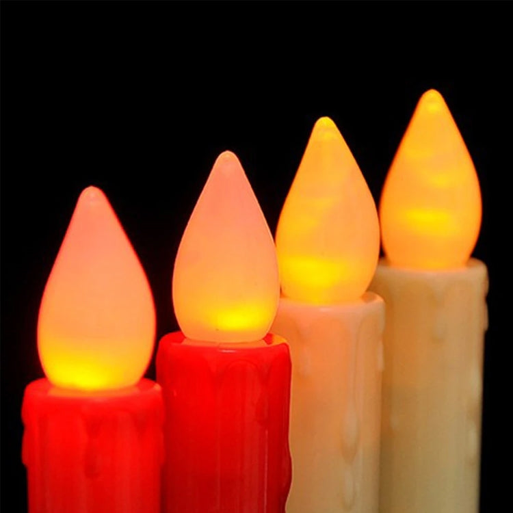 2 PCS Artificial Long Candle Light Plastic Electronic Candle(Red Shell Red Light) by buy2fix