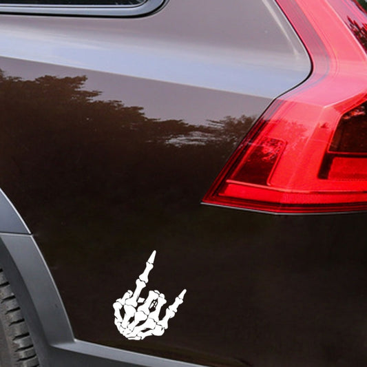 10 PCS QYPF Skull Finger Pattern Car Sticker Vinyl Decoration, Size: 13x18cm(White) by buy2fix