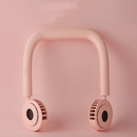 USB Charging Fan Portable Mini Hanging Neck Fan(Cherry Blossom Powder) by buy2fix