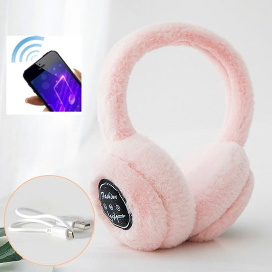 Bluetooth Earmuffs Winter Plush Windproof Men And Women Ear Cover(Pink) by buy2fix