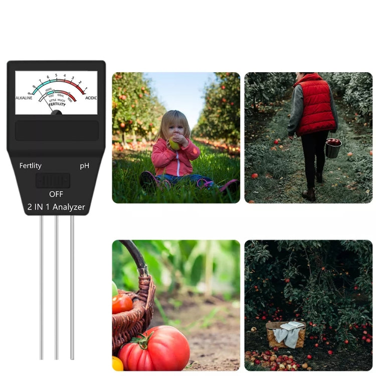 2 in 1 Soil PH Meter Fertility Tester Instrument Gardening Tools with 3 Probes by buy2fix