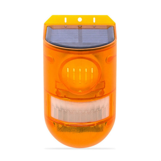 129dB Solar Alarm Light Human Body Induction Alarm Farm Anti-theft Drive Object Sound and Light Alarm Light, Style:N911E English by buy2fix