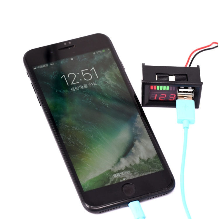 DL-USB-02 Car 12V Battery Voltage Power Display Meter Head Integrated Dual USB Output 5V2A Voltage Conversion by buy2fix