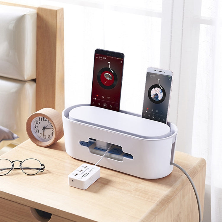 Household Daily Plug-in Board Storage Box Charger Data Cable Power Outlet Finishing Box(White) by buy2fix