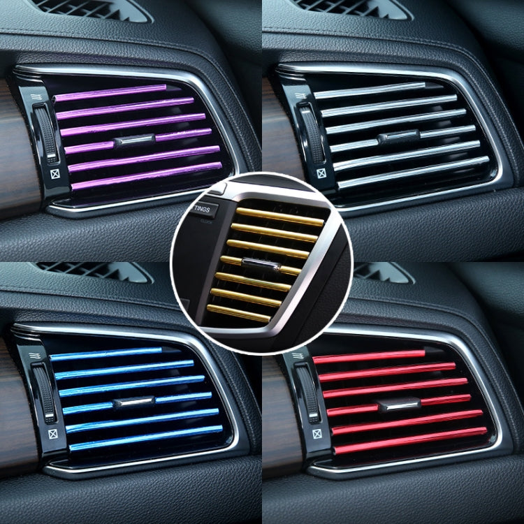 10 PCS Car Interior Mouldings Decorative Air Conditioning Outlet U-shaped Bright Strip Clip(Gold) by buy2fix