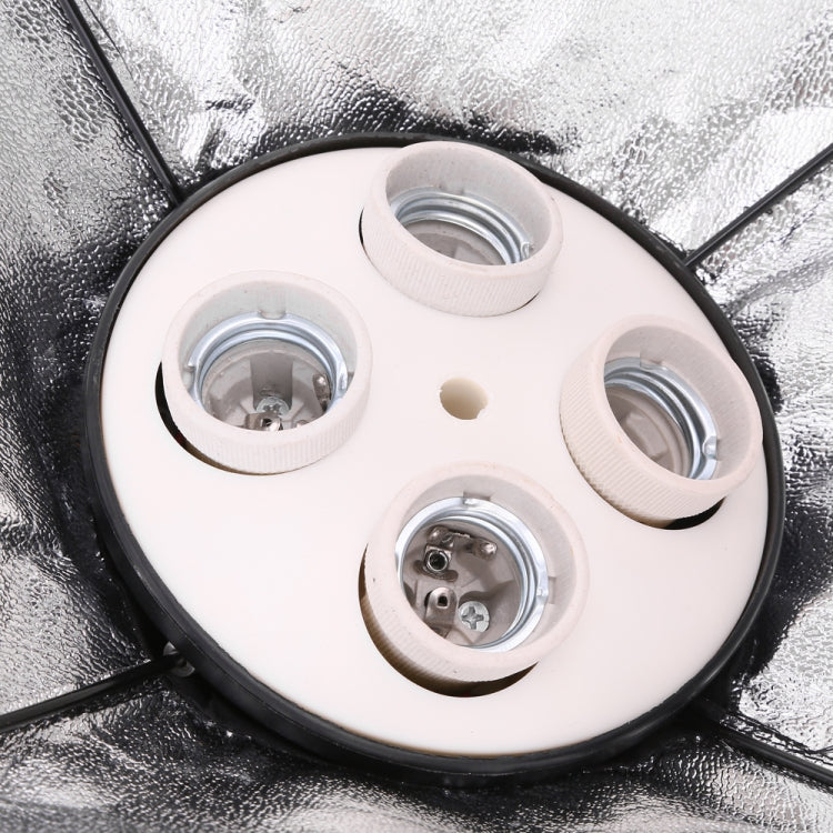 Photo Studio Softbox Kit (Four Socket Lamp Holder + 50 X 70cm Flash Lighting Softbox +2m Light Stand), EU Plug by buy2fix