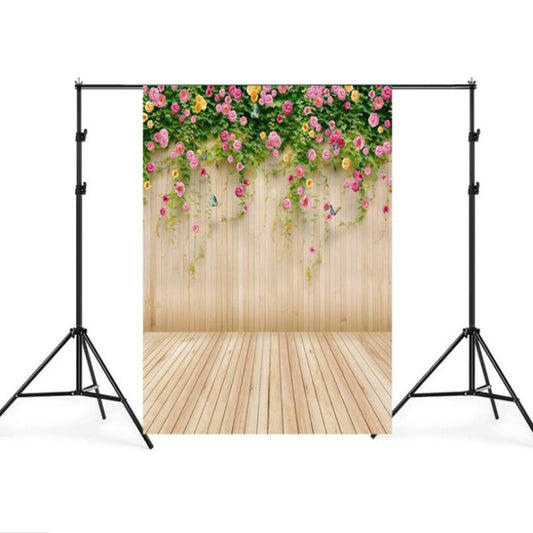 1.5m x 2.1m Simulation Wood Plank Flower Wall Photo Props Photography Background Cloth by buy2fix