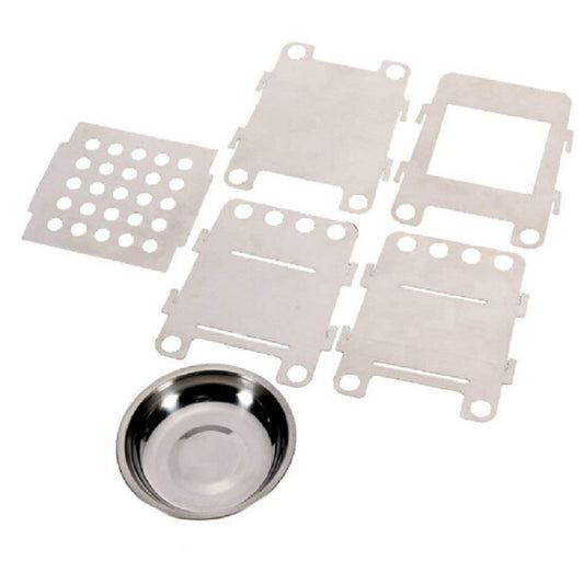 Camping Wood Stove Ultralight Folding Pocket Stove Outdoor Backpacking Cooking Wood Burning Stove Aluminum-Titanium by buy2fix