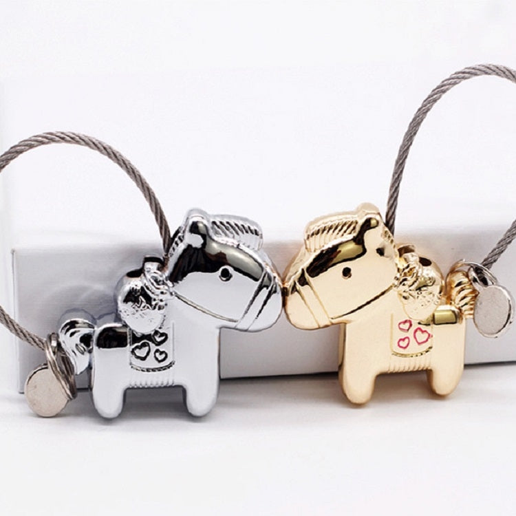 Couple Keychain with Magnet Creative Metal Small Gift Car Bag Pendant(Chrome) by buy2fix