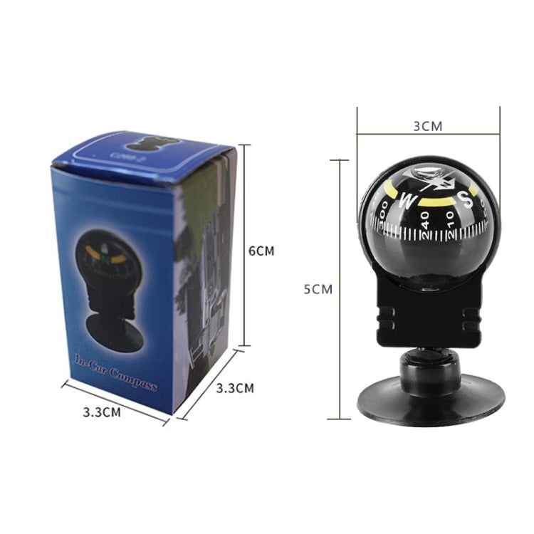 Pocket Ball Compass Instrument Navigation Compass Outdoor Hiking Car Black Compass by buy2fix