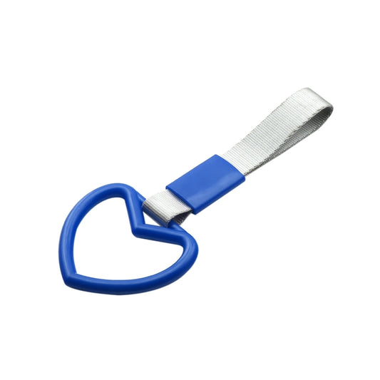 JDM Car Static Belt Decorative Warning Hanging Ring Rear Bumper Warning Ring Car Safety Hand Ring(Heart-Shaped Blue) by buy2fix