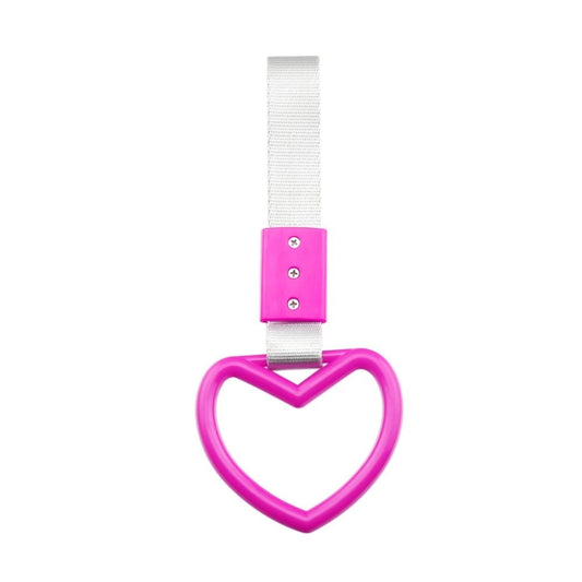 JDM Car Static Belt Decorative Warning Hanging Ring Rear Bumper Warning Ring Car Safety Hand Ring(Heart-Shaped Pink) by buy2fix