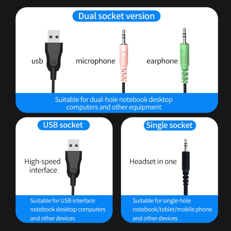 PANTSAN PSH-400 USB Computer Head-Mounted Luminous RGB Wired Headset, Specification:3.5mm Single Plug by PANTSAN