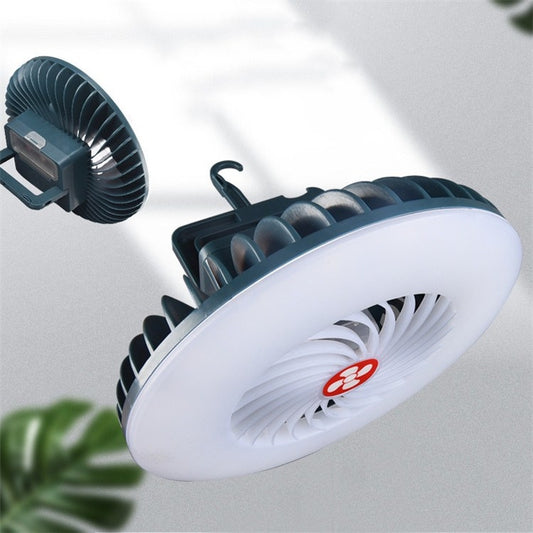 USB Rechargeable Fan Lamp Live Broadcast Multi-function Tent Camping Lamp, Style:Fan Light by buy2fix