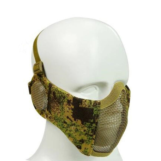 WoSporT Half Face Metal Net Field Ear Protection Outdoor Cycling Steel Mask(Army Green Flower) by buy2fix
