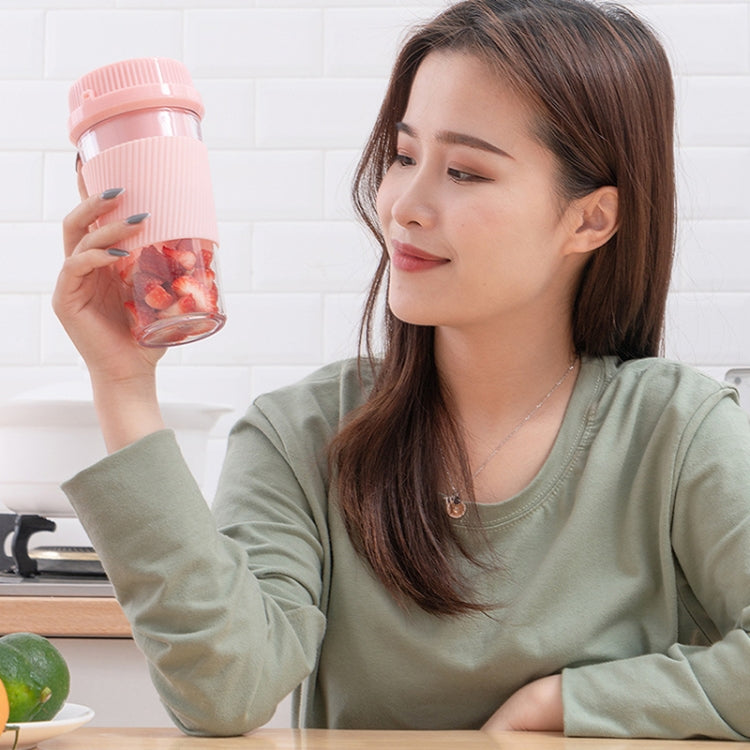 Portable USB Rechargeable Mini Household Electric Fruit Juicer(Pink) by buy2fix
