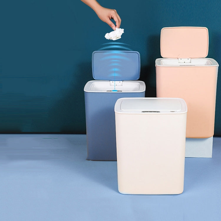 Fully-automatic with Lip Covered Household Living Room Kitchen Bathroom Intelligent Induction Trash Can, Style:Charged Type(White) by buy2fix