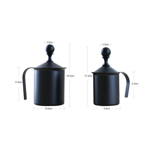 Pump Creamer Stainless Steel Double Mesh Manual Coffee Milk Foam Frothing Pitcher Froth Pump Foamer Cup, Capacity:400cc by buy2fix