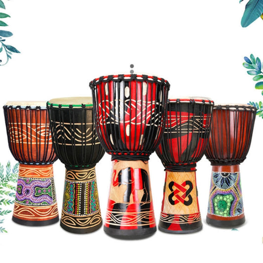 Engraved African Drum Children Kindergarten Percussion Instruments Sheepskin Tambourine, Random Delivery, Size:Standard 8 In by buy2fix