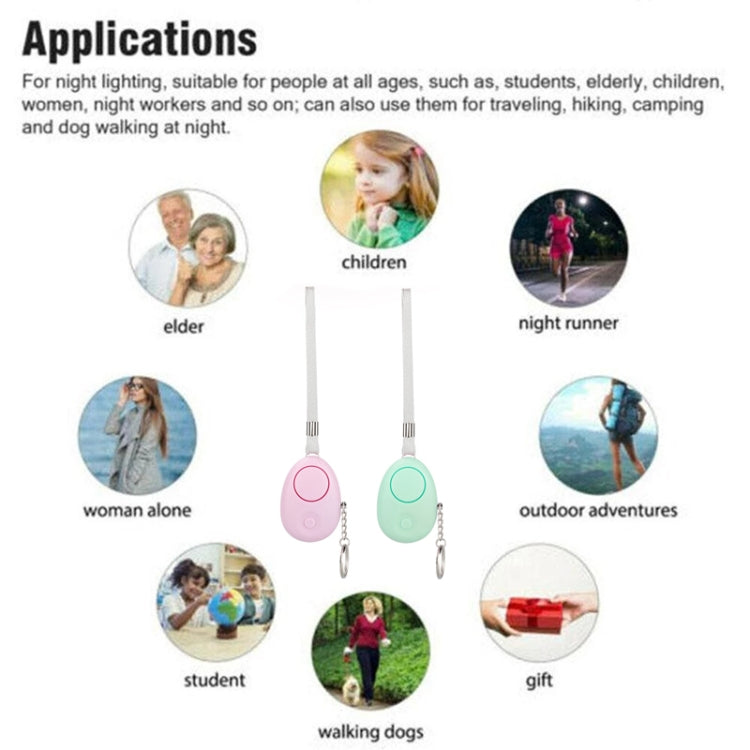 120dB Key Anti-lost Alarm Anti-wolf Alarm with LED Light(White) by buy2fix