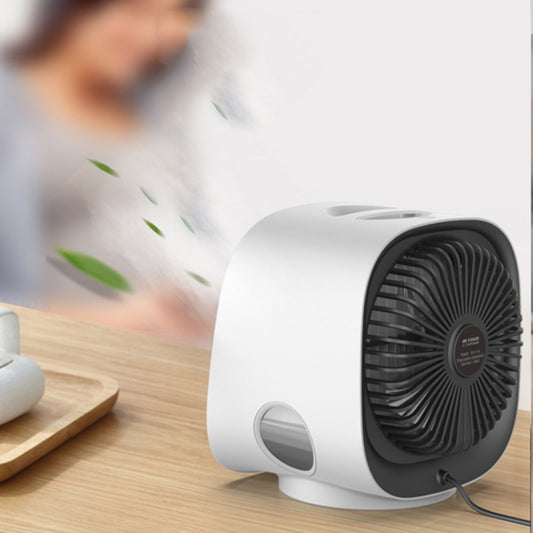 Mini Multifunctional Humidification Aromatherapy Fan Portable Office Home Desktop Air Conditioner Fan(Sky White) by buy2fix