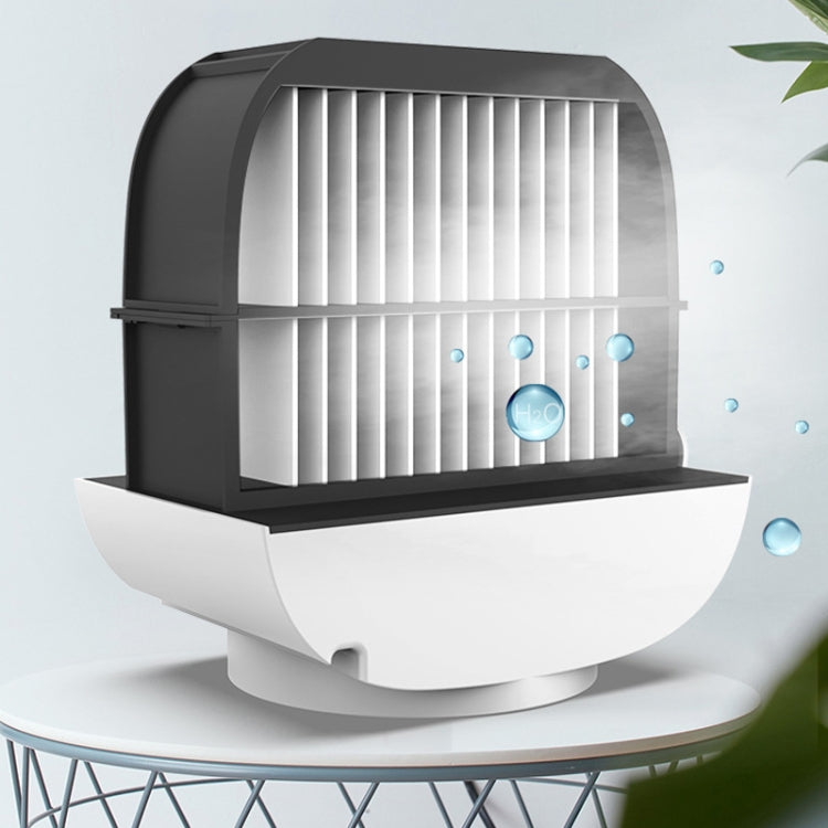 Mini Multifunctional Humidification Aromatherapy Fan Portable Office Home Desktop Air Conditioner Fan(Sky White) by buy2fix