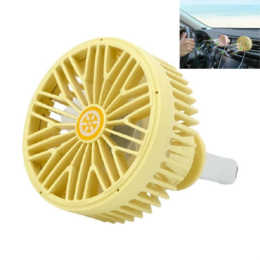 Car Vent Fan Multi-function USB Interface Mini LED Lamp Car Fan(Yellow) by buy2fix