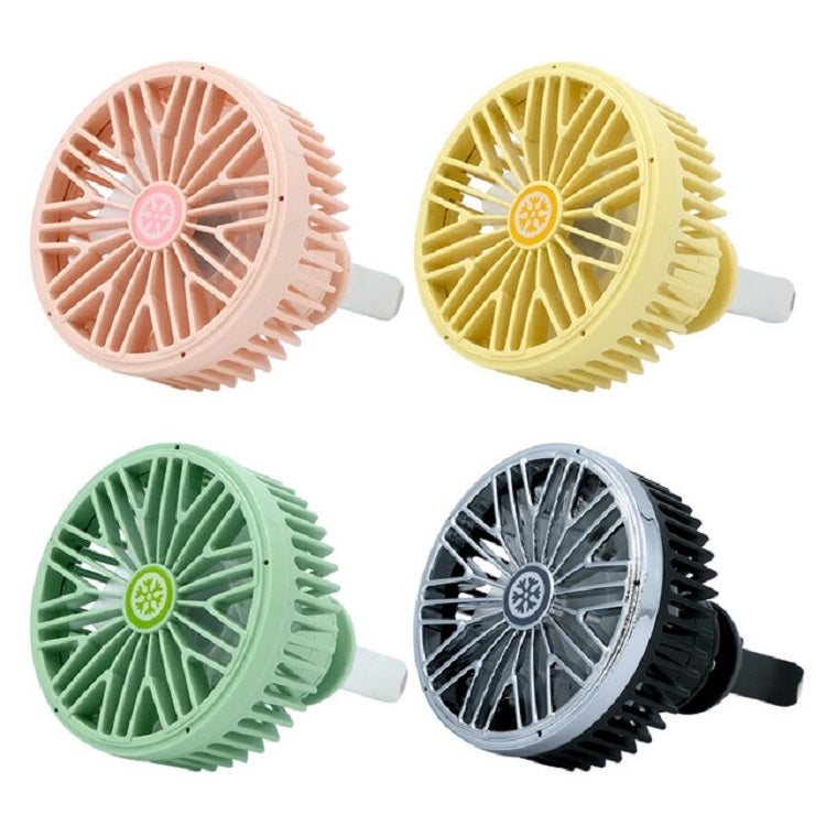 Car Vent Fan Multi-function USB Interface Mini LED Lamp Car Fan(Yellow) by buy2fix